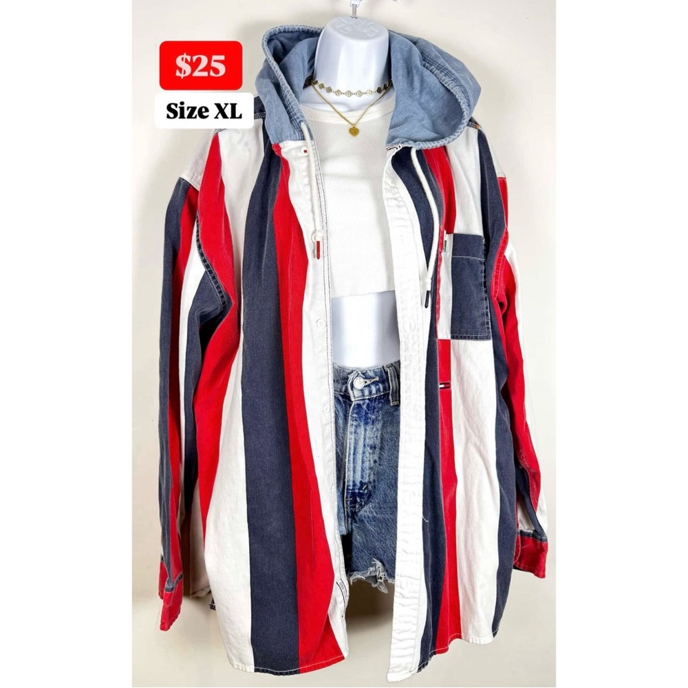 Tommy Hilfiger Button Down With Hood Size XL